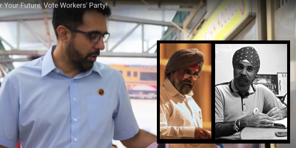 Pritam Singh from Workers' Party wins a second term in Singapore 2015 general election. INSERT: MP Inderjit Singh (left) and HarminderPal Singh.