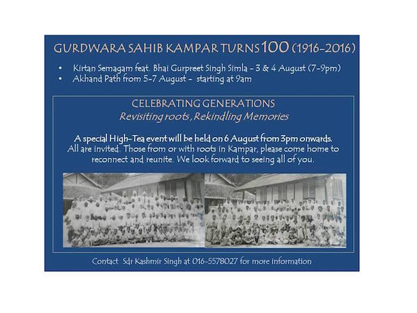 Gurdwara Sahib Kampar turns 100 