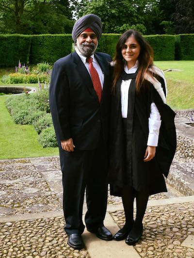 Rashvin Kaur with her dad Inderjit Singh, former Singapore MP and entrepreneur - PHOTO / RASHVIN FACEBOOK