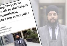 Alberta court strikes down mandatory oath to the King for new lawyers