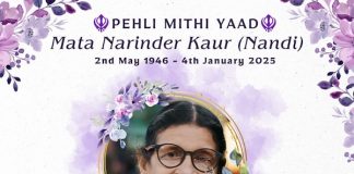 First Mithi Yaad: Mata Narinder Kaur (Nandi) (1946 – 2025), (Taman Sri Muda)