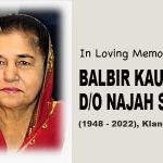 Balbir Kaur d:o Najah Singh (1948 – 2022), Klang_2